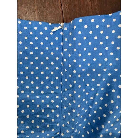 Dressy Star Blue Polka Dot Dress Swing Dress Fit & Flare Rockabilly Size 2XL - Picture 6 of 7